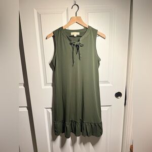 Michael Kors Olive Midi Dress with Ruffle Hem